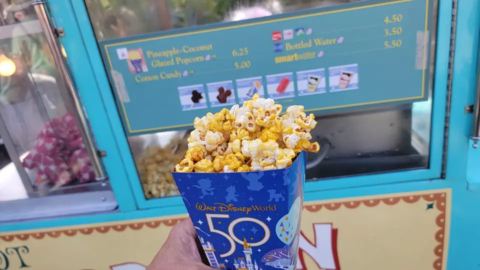 Disney World 50th Anniversary Popcorn gives us island vibes