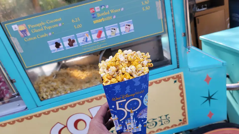 Disney World 50th Anniversary Popcorn gives us island vibes