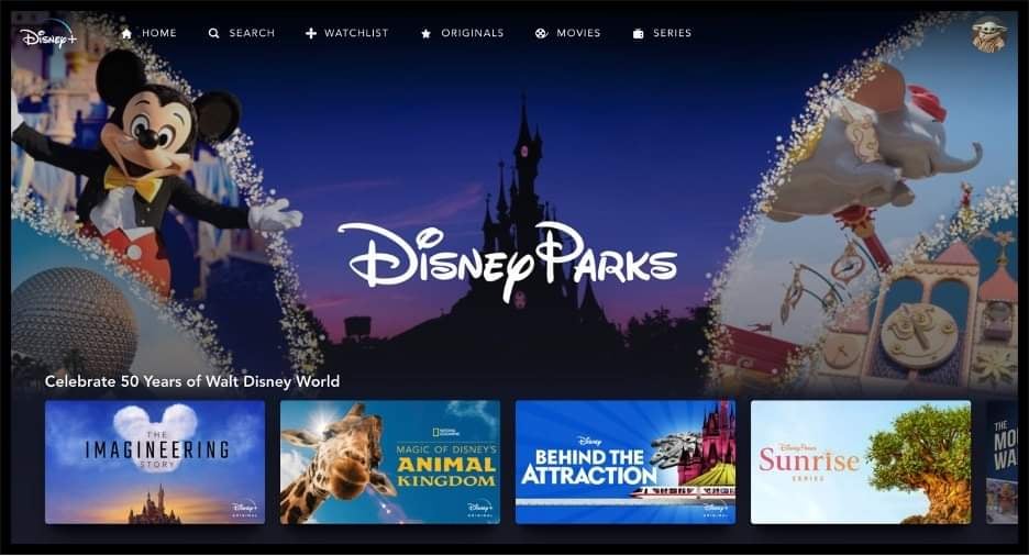 Walt Disney World 50th Anniversary Special Added to Disney Parks Category on Disney+