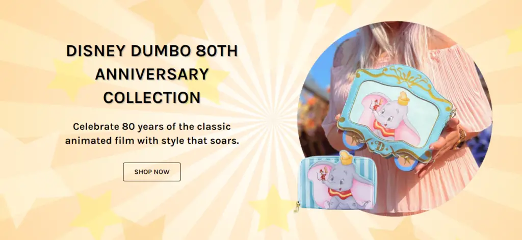 New Dumbo 80th Anniversary Loungefly Collection now available online and at Disney World