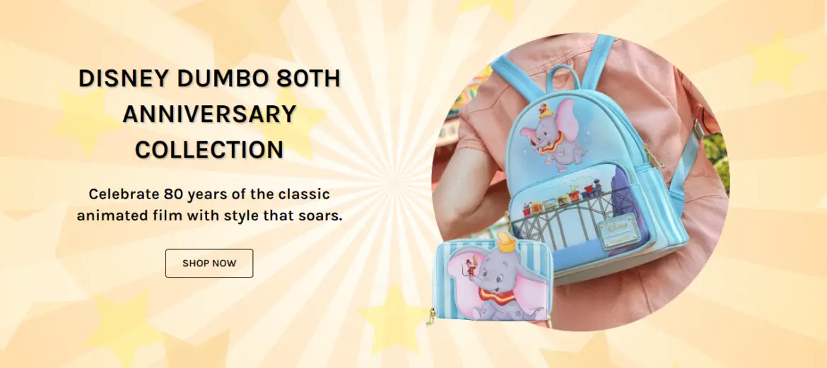 New Dumbo 80th Anniversary Loungefly Collection now available online and at Disney World