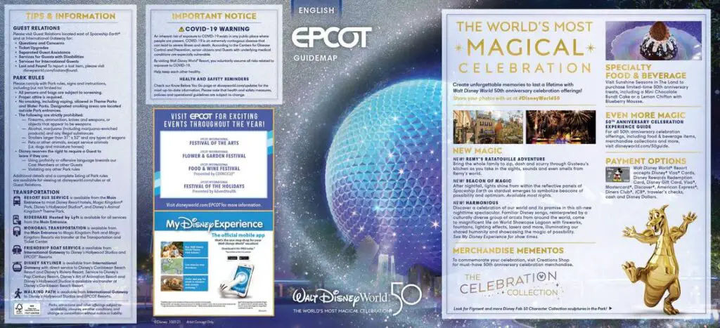 New Epcot Guide Map now features Neighborhoods