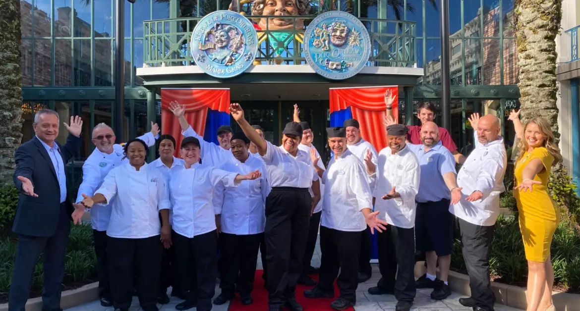 Disney Cast Members welcome guests back to Port Orleans French Quarter Resort