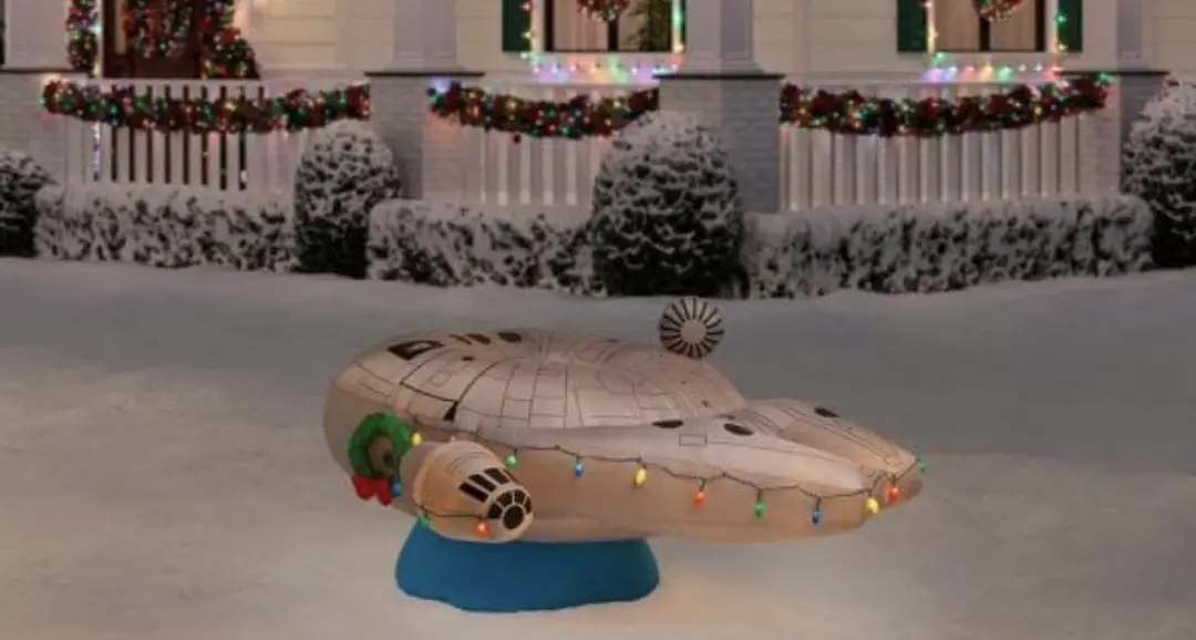 Celebrate The Holidays With This Millennium Falcon For Your Lawn