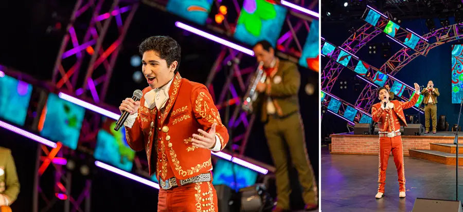 Coco Voice Actor Anthony González Surprises Guests by singing with Mariachi Cobre in Epcot