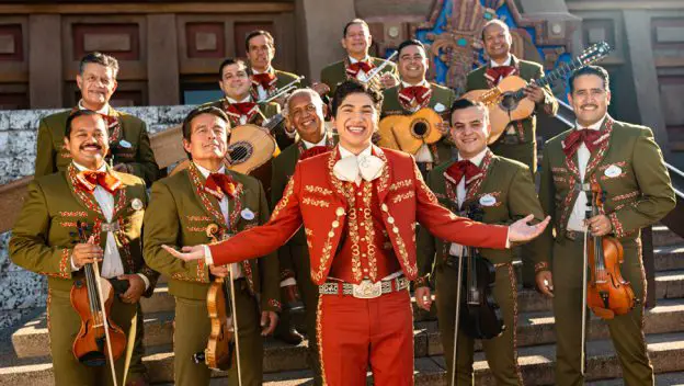 Coco Voice Actor Anthony González Surprises Guests by singing with Mariachi Cobre in Epcot