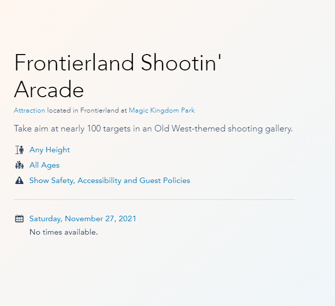 Frontierland Shootin' Arcade closing once again next month