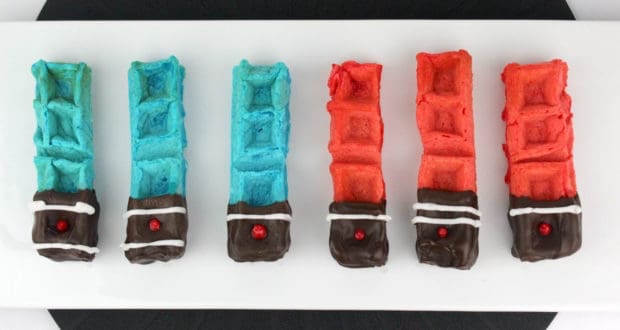 Pick Your Side With These Fun Lightsaber Waffle Sticks!