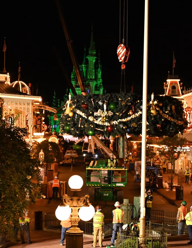 Overnight Transformation of the Magic Kingdom from Halloween to Christmas