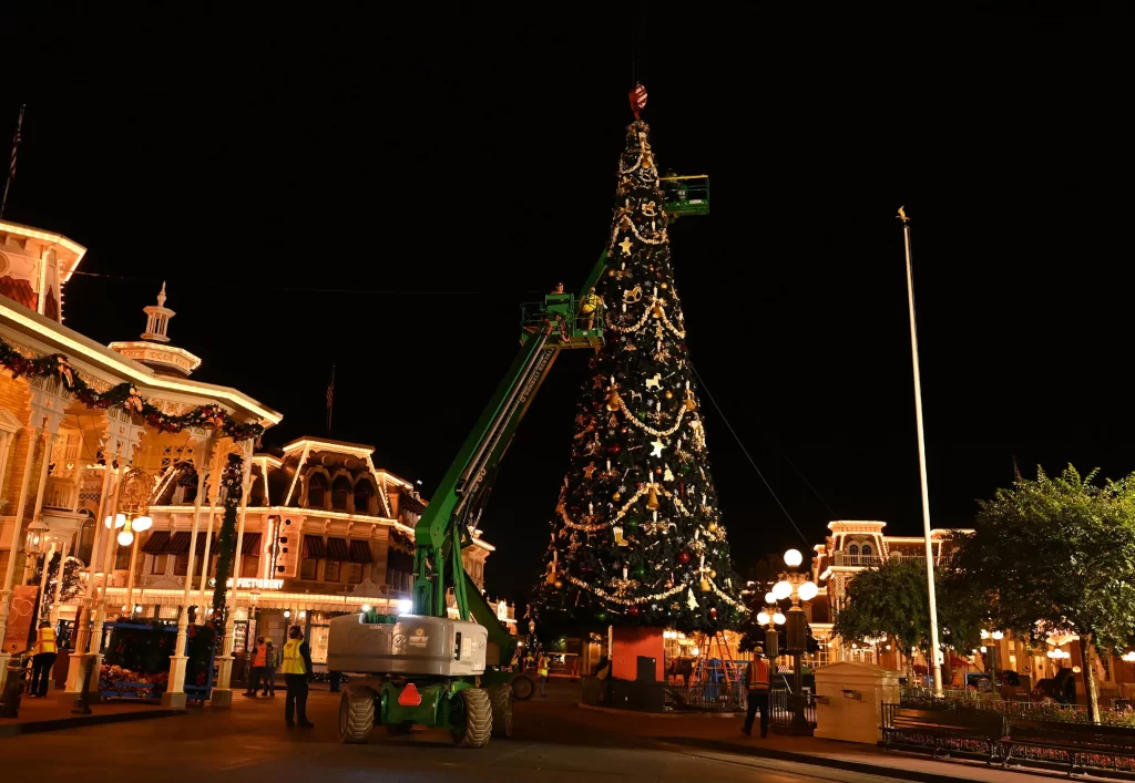 Overnight Transformation of the Magic Kingdom from Halloween to Christmas
