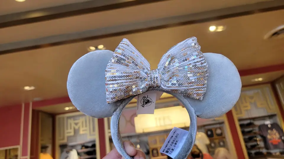 Elegant New Grey Velvet Minnie Ears