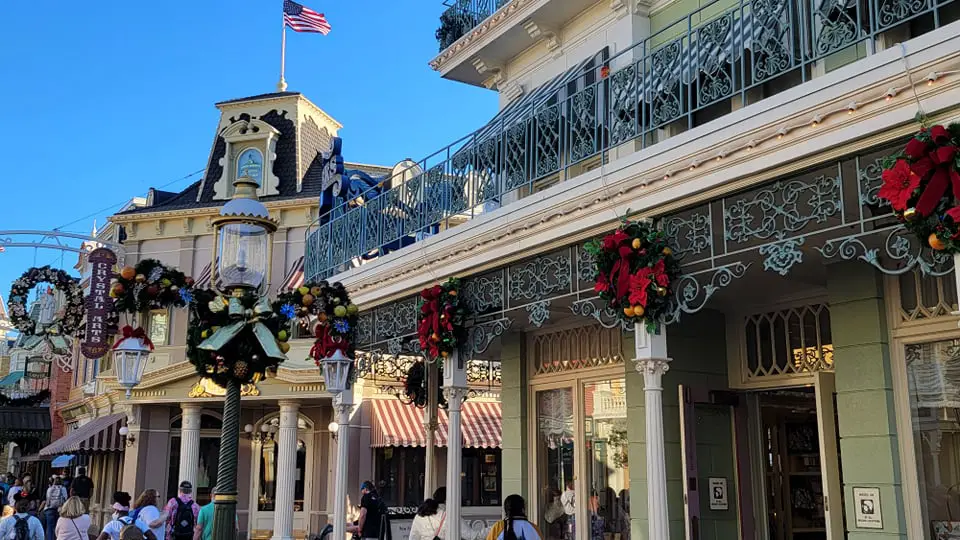 New Blue Holiday Decorations added to Cinderella Castle in the Magic Kingdom