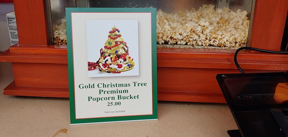 Golden Christmas Tree Popcorn Bucket