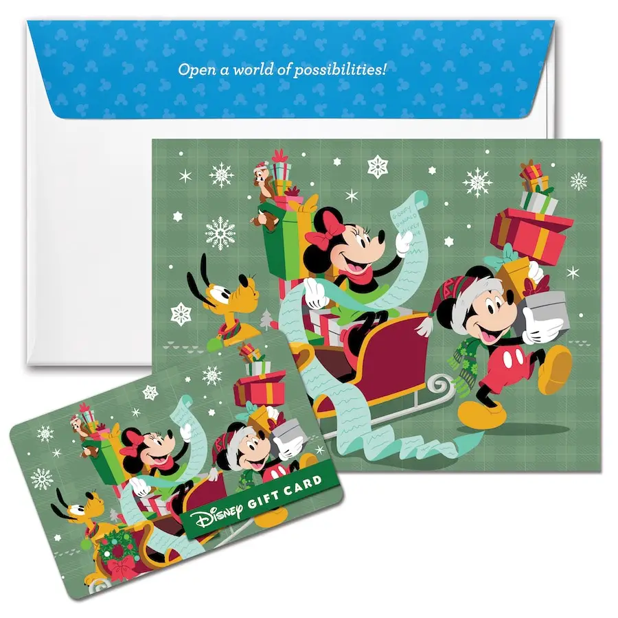 Disney released new Christmas Gift Cards for the Holidays