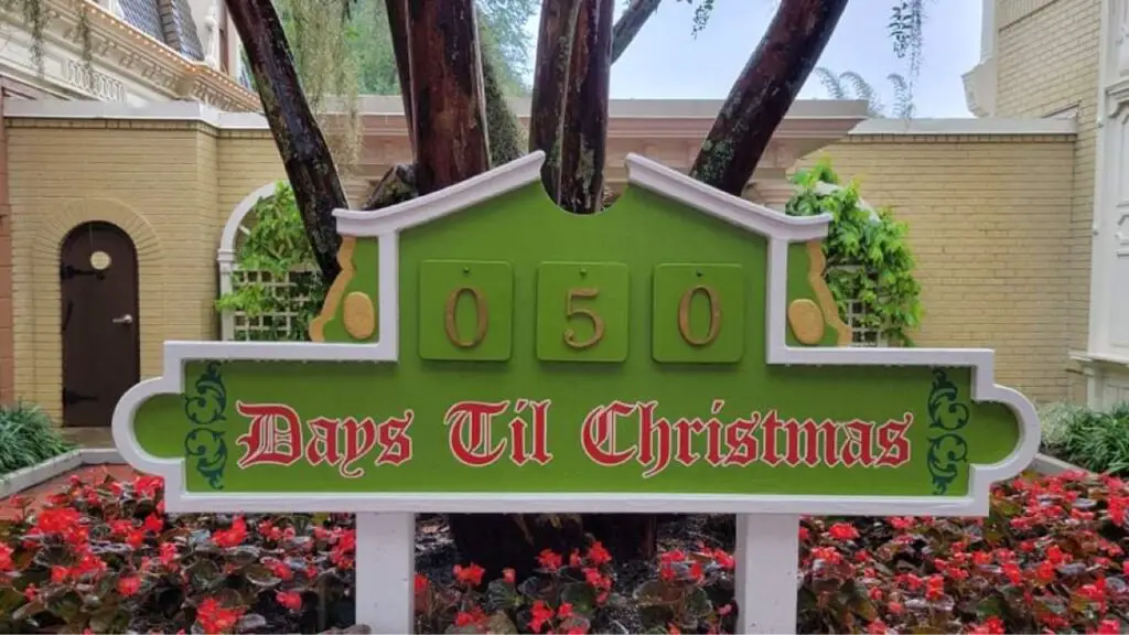 Countdown to Christmas sign up in the Magic Kingdom