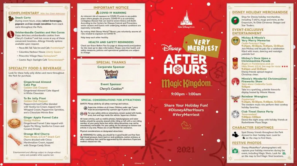 Guidemap for Disney's Very Merriest After Hours Party revealed