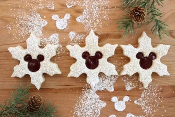 Mickey Snowflake Linzer Cookies