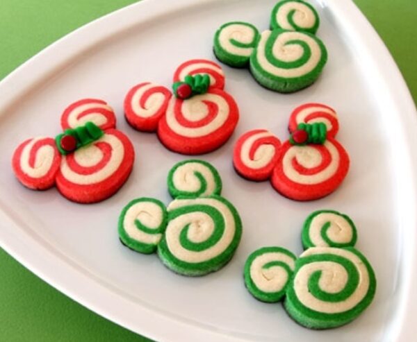 Mickey and Minnie Peppermint Swirl Cookies