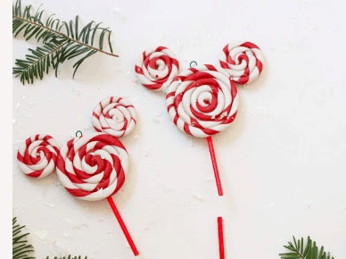 Mickey Mouse Peppermint Lollipop Ornaments