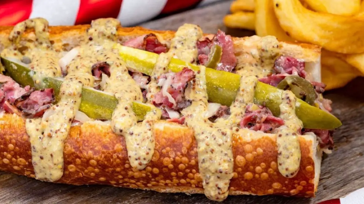 For a limited time dig in to this  Pastrami Reuben sandwich at Disney California Adventure