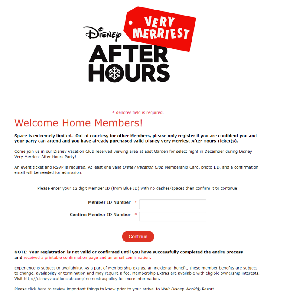 DVC Members can sign up for special fireworks viewing at Disney Very Merriest After Hours Party