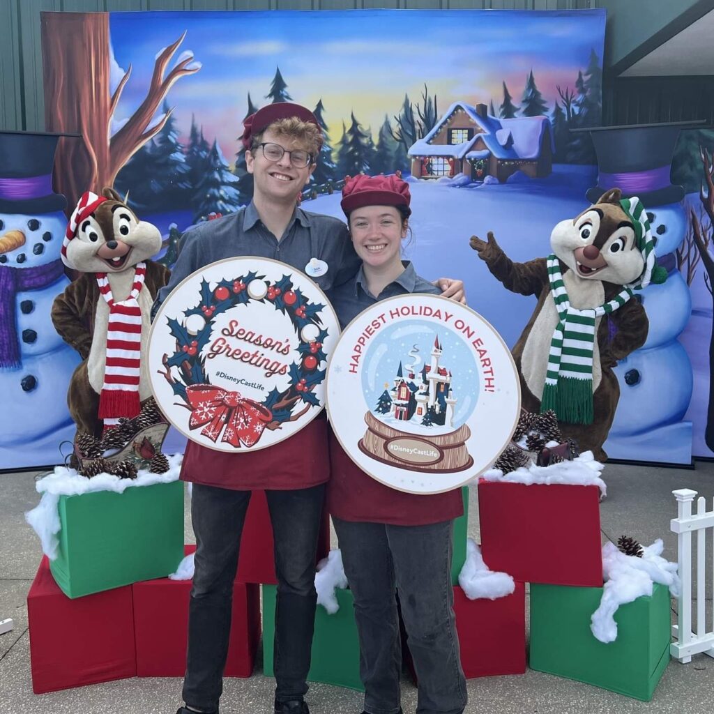 Chip and Dale celebrate Cast Members on the Nice List