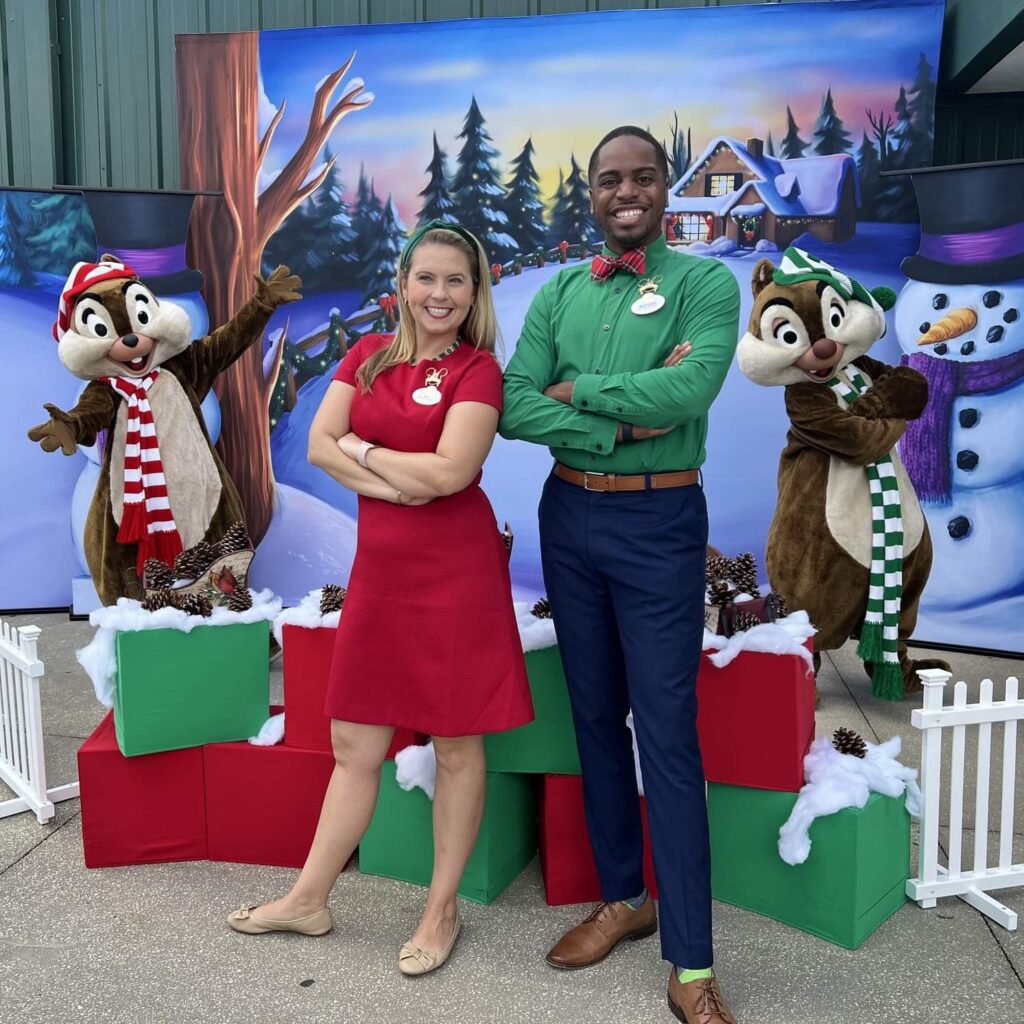 Chip and Dale celebrate Cast Members on the Nice List