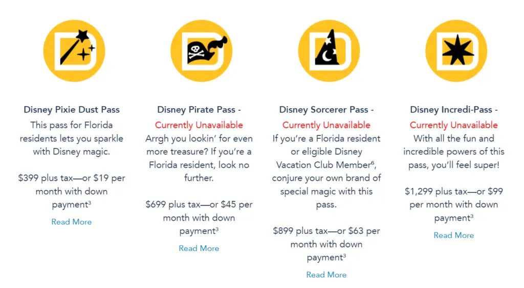 Annual Passes still unavailable at Walt Disney World