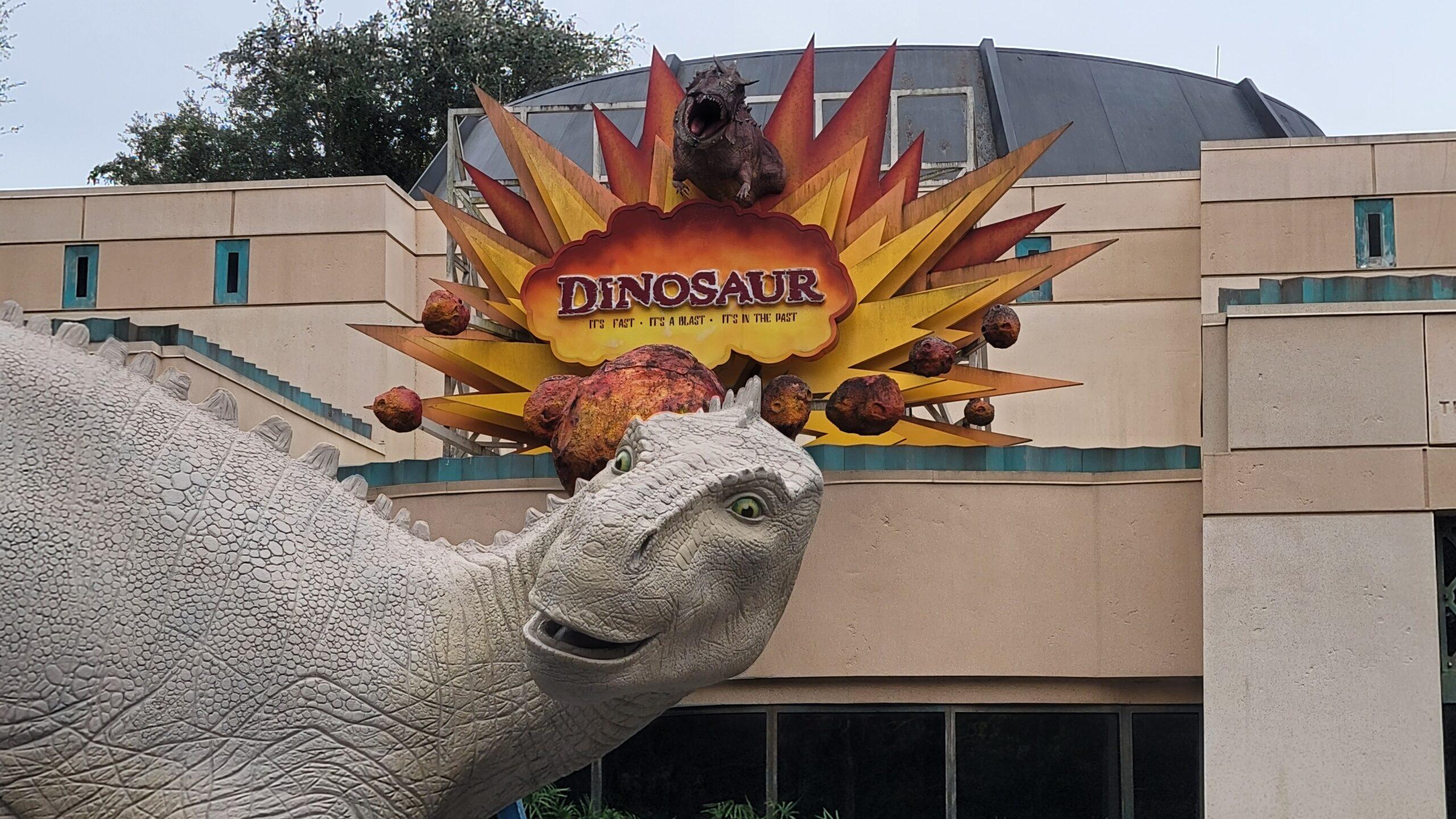 Aladar, outside The Dinosaur ride, Disney's Animal Kingdom.