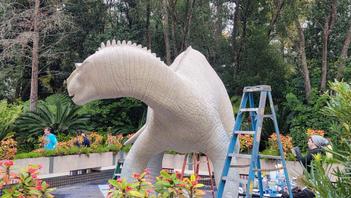 Exterior Refurbishment Underway at Dinosaur Attraction at Animal Kingdom
