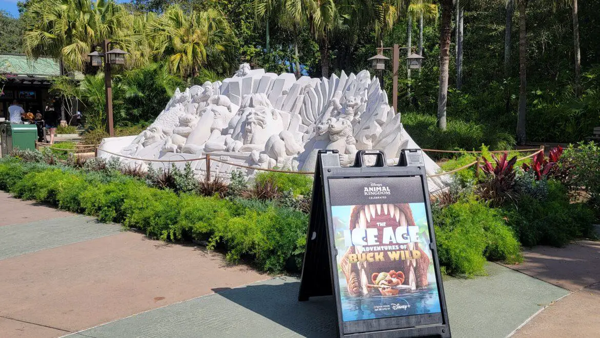 Ice Age Adventures of Buck Wild sand sculpture at Disney’s Animal Kingdom
