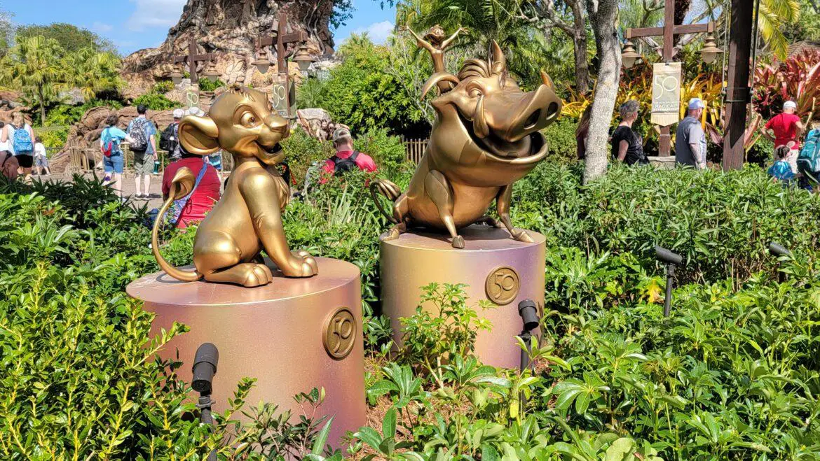 Disney World 50th Anniversary Statues adding lighting and speakers