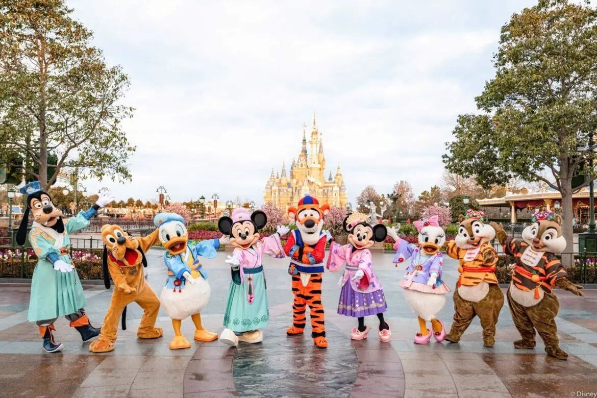 Mickey & Friends have new outfits for the Lunar New Year at Shanghai Disneyland
