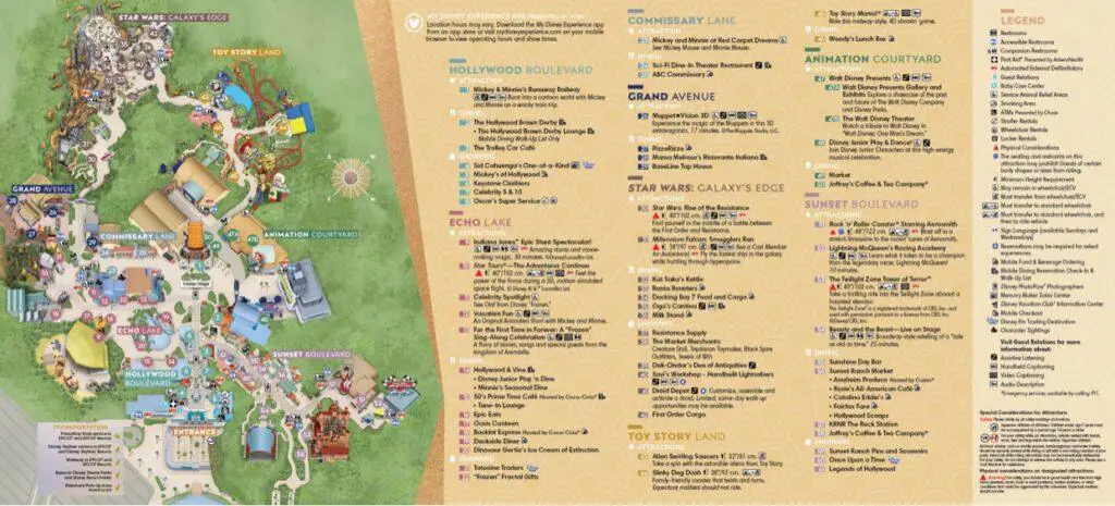 Disney’s Hollywood Studios has a new Guide Map Featuring Minnie Mouse