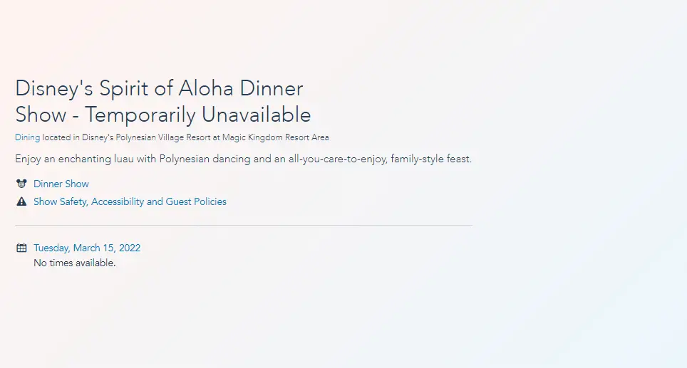 Spirit of Aloha Show at Disney's Polynesian Resort will not be returning