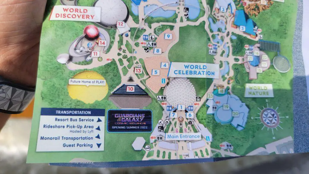 New Epcot Guide map