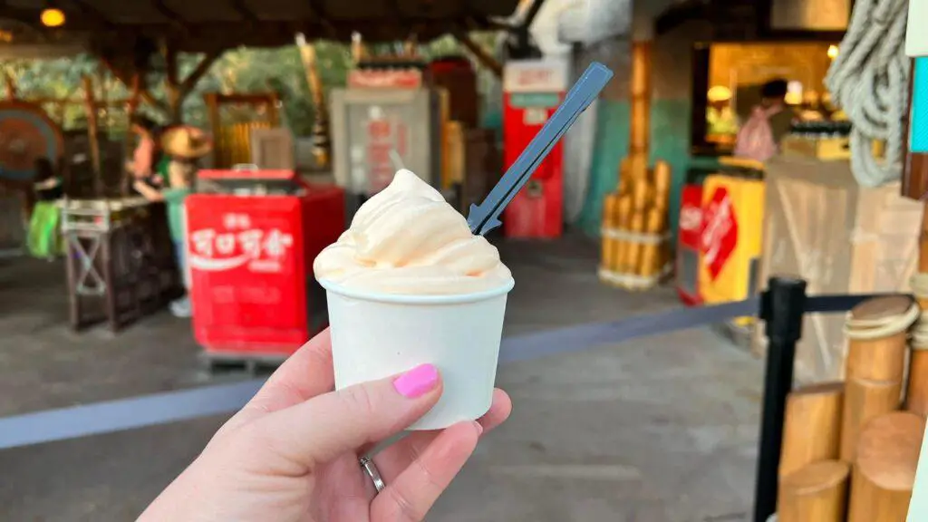 All new Tangerine Dole Whip at the Refreshment Outpost in Epcot