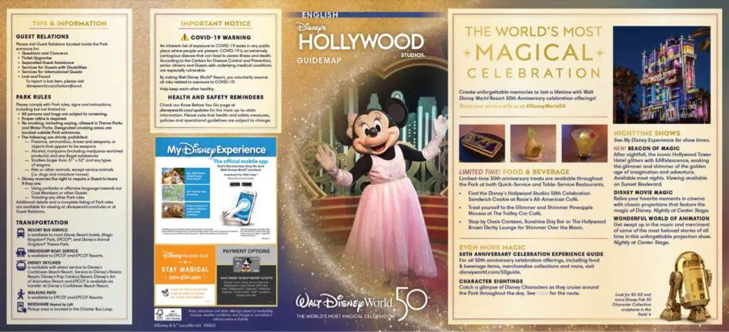 Disney’s Hollywood Studios has a new Guide Map Featuring Minnie Mouse