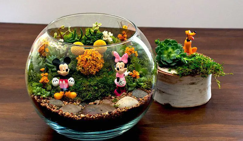 Beautiful Epcot Themed Flower Terrarium DIY Perfect For Spring!