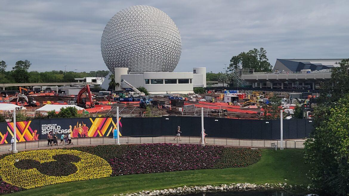 Walls starting to go vertical for Moana Journey of Water in Epcot