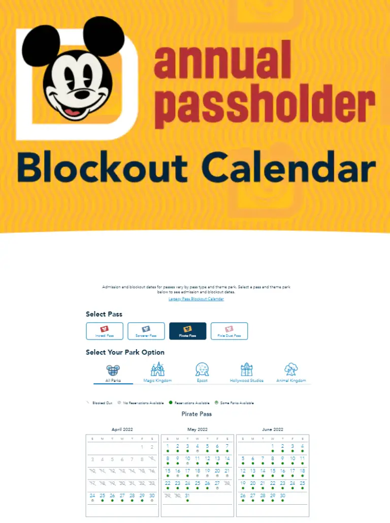 Blockout dates begin for some Annual Passholders Chip and Company