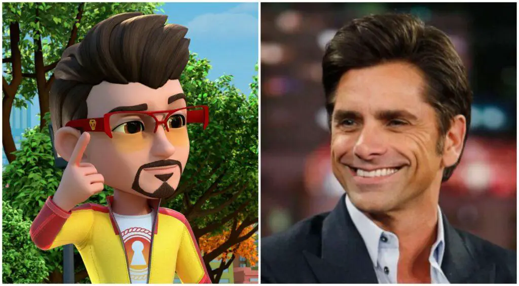 Tony Stark in 'Spidey and His Amazing Friends' (left), John Stamos (right)