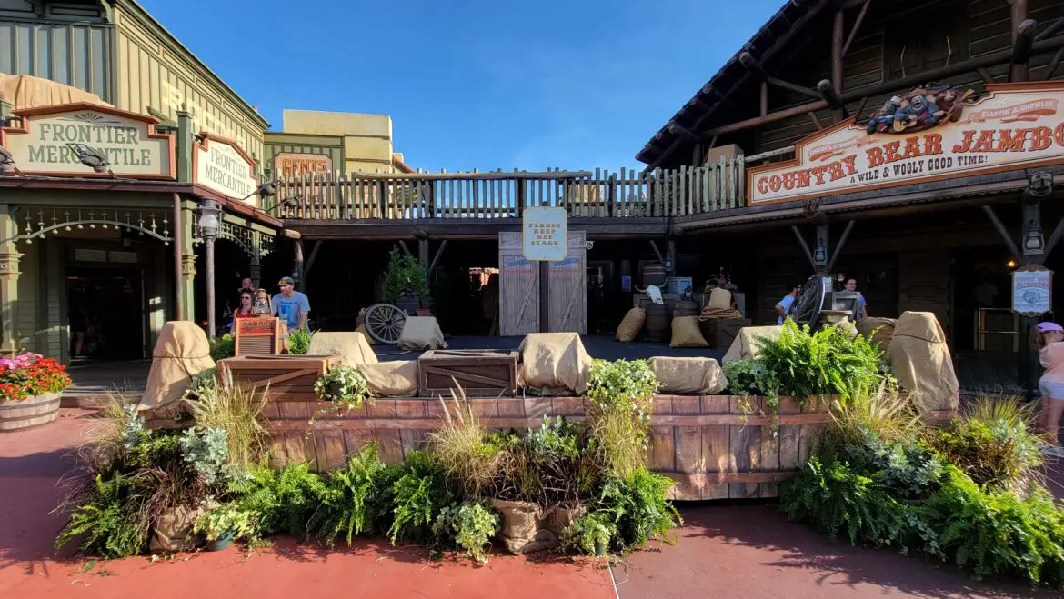 Stage is set up in Frontierland in the Magic Kingdom