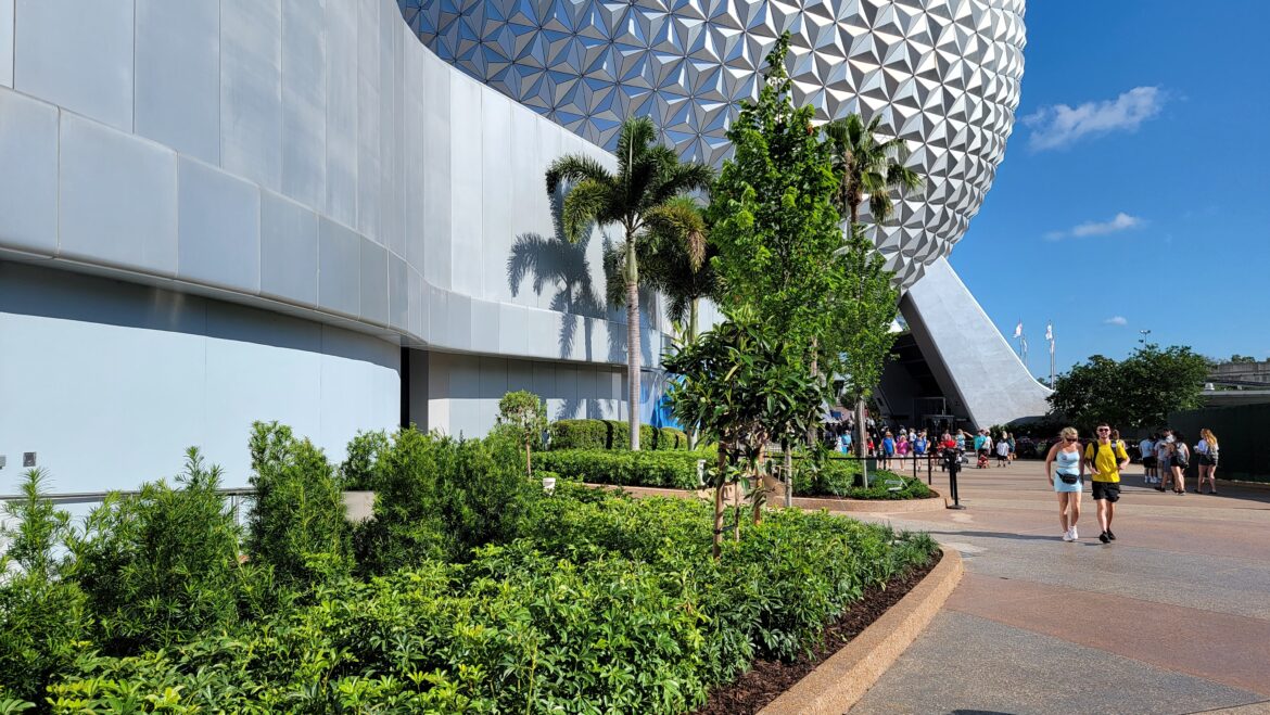Walls down around Spaceship Earth in Epcot