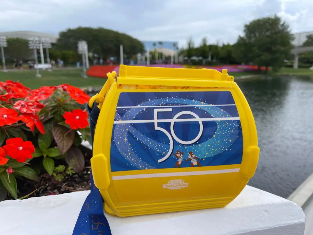 New Disney World 50th Anniversary Skyliner Popcorn Bucket Soars into EPCOT