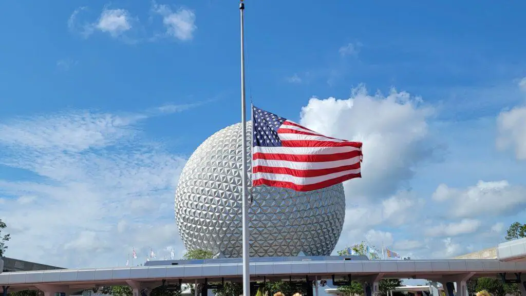 Flags are at Half Staff at Walt Disney World in honor and remembrance of the victims of the Texas shooting