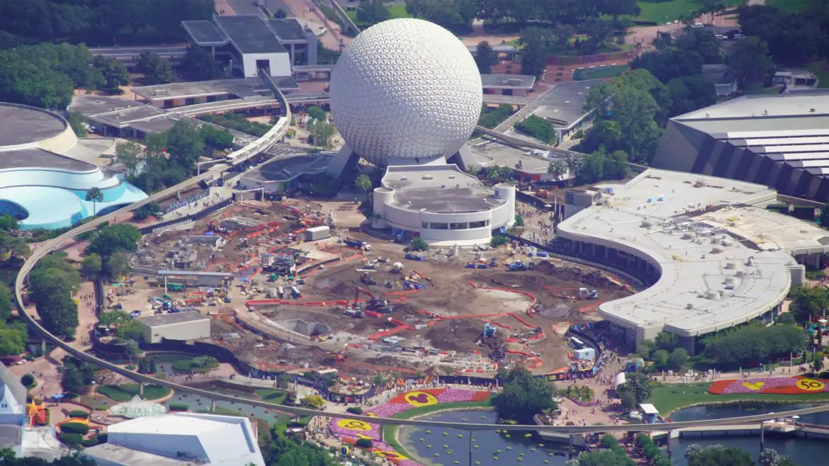 Aerial look at Construction of Moana’s Journey of Water in EPCOT
