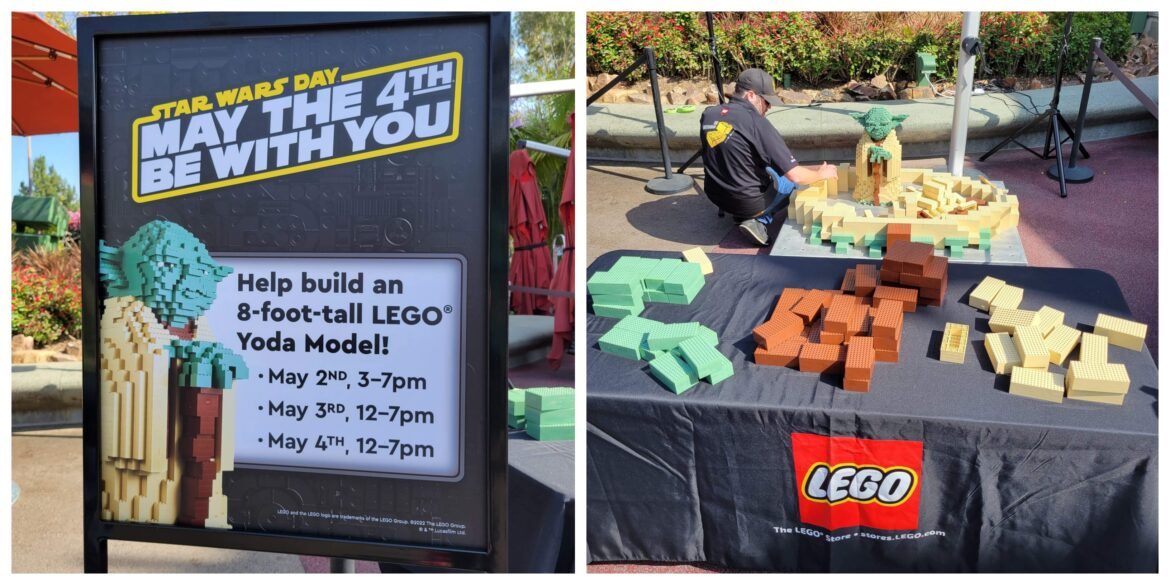You can help build an 8′ tall LEGO Yoda Model in Downtown Disney