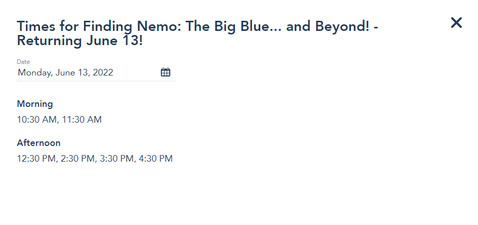 Showtimes revealed for Finding Nemo: The Big Blue... and Beyond!