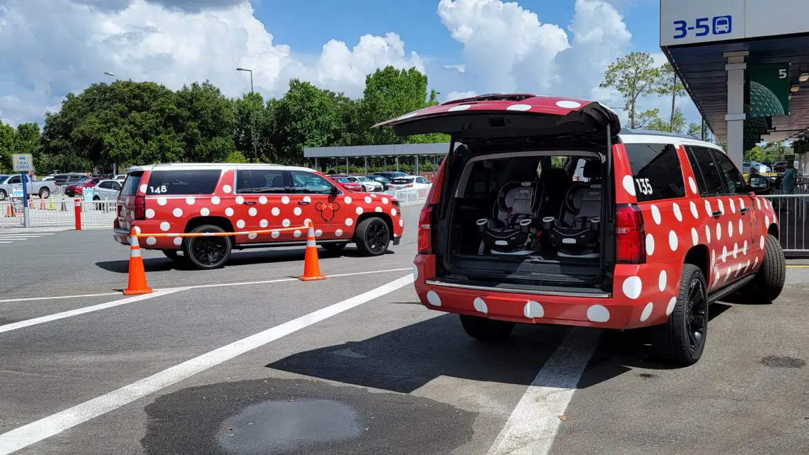 Disney Cast Members giving guests preview of new Minnie Vans